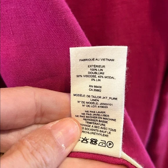 Theory Double Tailor Blazer Jacket in Pop Fuschia - Picture 12 of 14